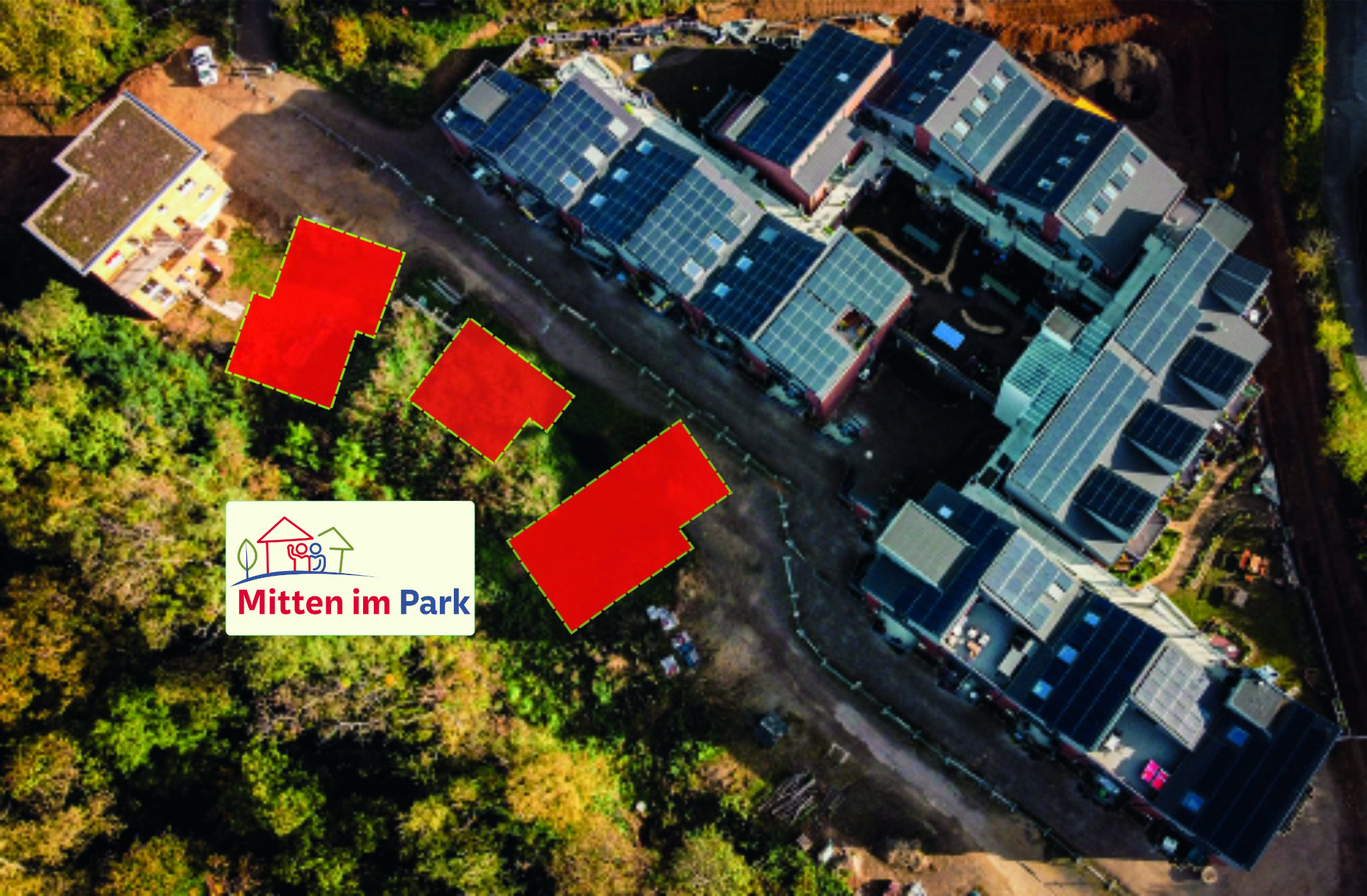 Vogelperspektive Baufeld Mitten im Park